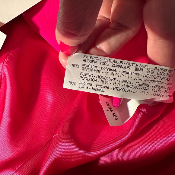 Zara bright fuschia pink tuxedo blazer XL NWT - Picture 7 of 8